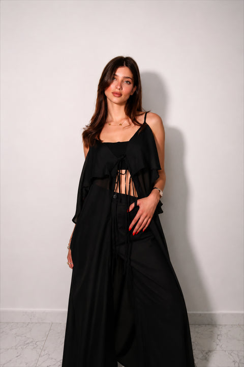 Je Suis Me Summer Kimono cover-up in black — view 2