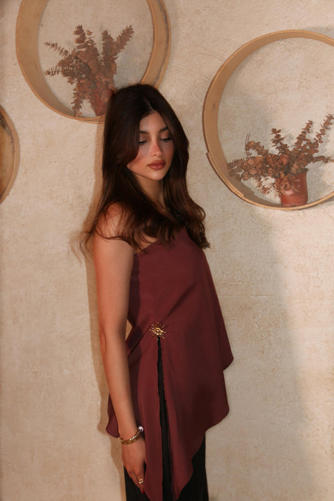 Je Suis Me Sunshine Top in rosewood