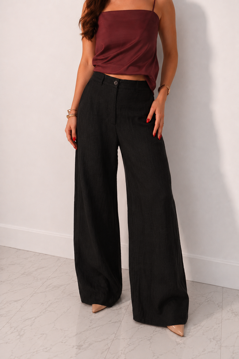Je Suis Me Linen Edit trousers in black — view 3