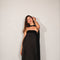 Je Suis Me Robe of Dreams satin column maxi dress in black — view 2