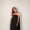 Je Suis Me Robe of Dreams satin column maxi dress in black