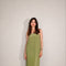 Je Suis Me Robe of Dreams satin column maxi dress in green — view 3