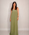 Je Suis Me Robe of Dreams satin column maxi dress in green