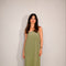 Je Suis Me Robe of Dreams satin column maxi dress in green