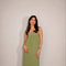 Je Suis Me Robe of Dreams satin column maxi dress in green — view 2