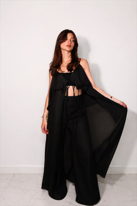 Je Suis Me Summer Kimono cover-up in black