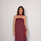 Je Suis Me Robe of Dreams satin column maxi dress in rosewood