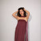 Je Suis Me Robe of Dreams satin column maxi dress in rosewood — view 3