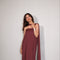 Je Suis Me Robe of Dreams satin column maxi dress in rosewood — view 2